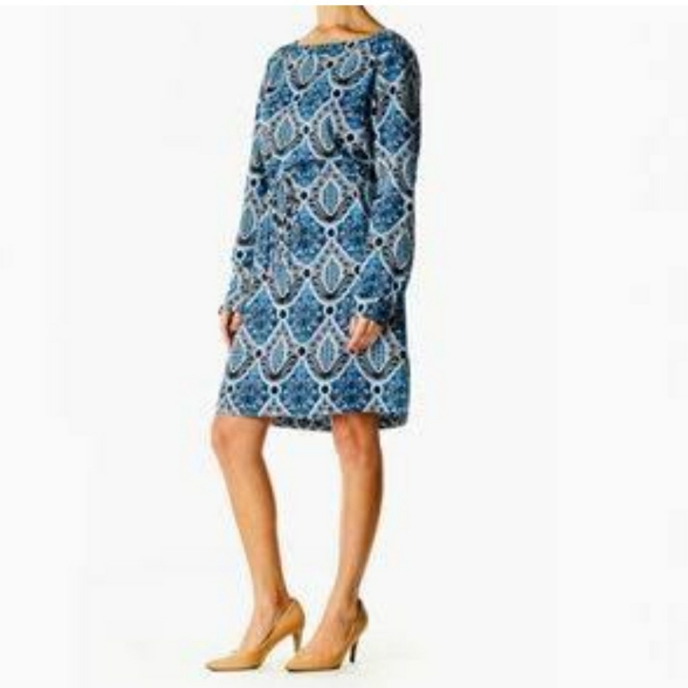 LOFT Electric Sapphire Baroque Shift Dress Large